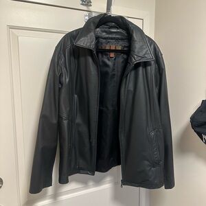 Danier Black Leather Bomber Jacket